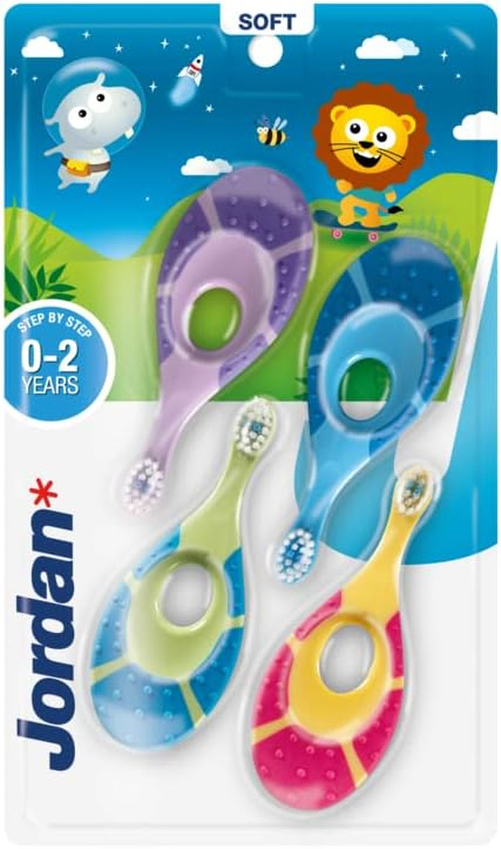 | Step 1 Baby Toothbrush | 0-2 Years, Soft Bristles, BPA Free | Green & Blue | 4 Pack