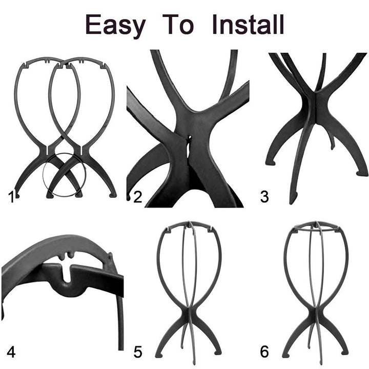 Wig Stand, Wig Head, Portable Wig Holder Wig Head Stand for All Wigs Travel Hair Stylist Gifts for Women 2PC