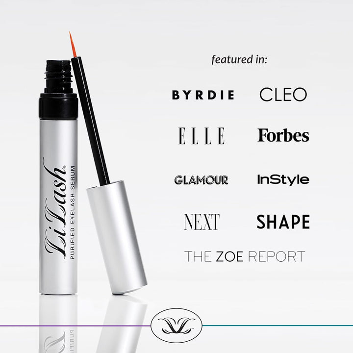 Purified Eyelash Serum to Grow Longer & Fuller-Looking Lashes - Eyelash Growth Enhancer, Safe for Use with Contacts, Lash Extensions, Sensitive Eyes - Vegan & Cruelty-Free (2Ml, 90-Day Supply)