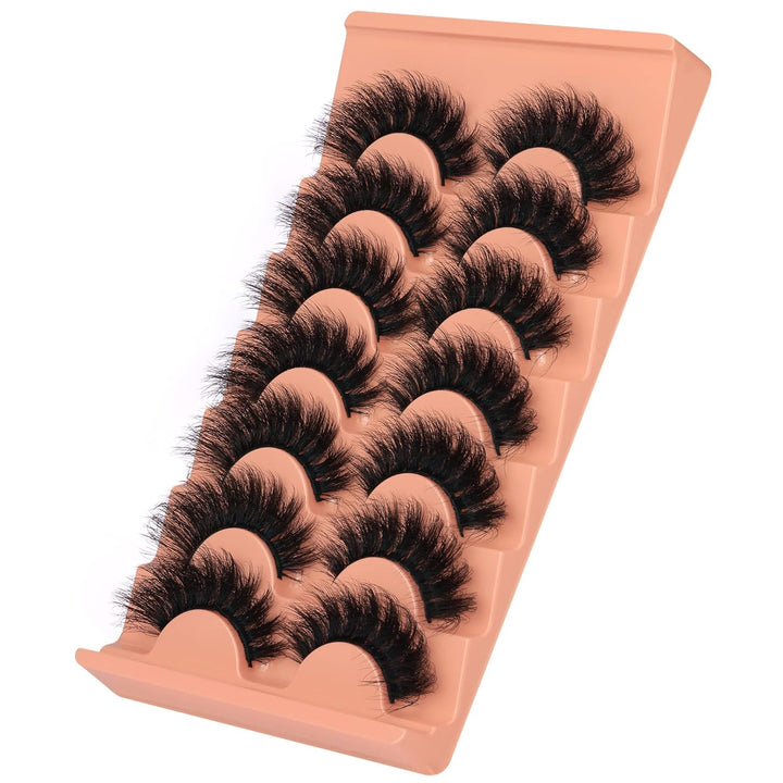 Mink Lashes Full Volume False Eyelashes 18Mm Dramatic Faux Mink Eyelashes Natural Look Cat Eye Volume Eye Lashes Multipack by