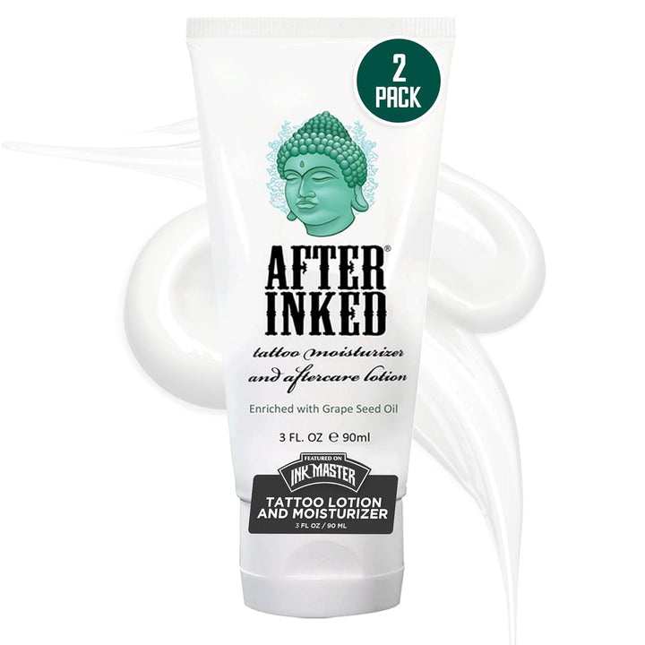 Tattoo Aftercare Lotion – Moisturizing Balm for Inked Skin, as Seen on INK MASTER – Hydrating Cream with Grape Seed Oil, Skin Nourishment & Daily Maintenance – 3 Fluid Oz Tube (1-Pack)