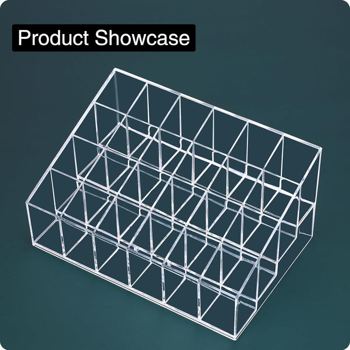 Lipstick Organizer,Small Clear Plastic Compact Lip Gloss Chapstick Perfume Sample Mascara Holder with 24 Slots