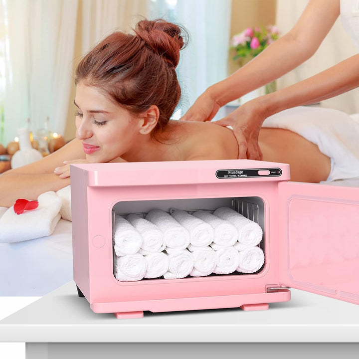 Hot Towel Warmer Cabinet 8L, Facial & Spa Towel Warmer Auto Reheat, Perfect for Estheticians - Pink