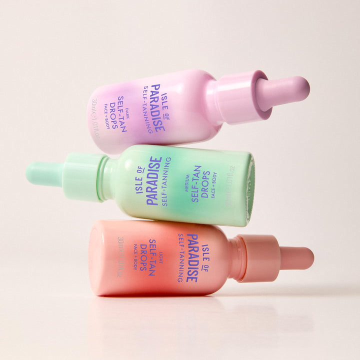Isle of Paradise Self Tanning Face & Body Drops - Evens Skin Tone - Self Tanner Drops for Bronzed & Glowing Skin - Vegan and Cruelty Free - 30Ml