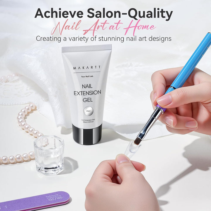 Poly Nail Gel: Clear 50ML Gel Builder for Natural-Looking Strengthener 3D Molding Gel for Trendy Nail Art-Long-Lasting and Easy to Use Supplies