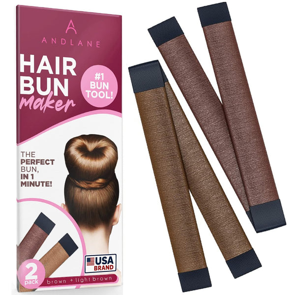 Women'S Hair Bun Maker French Twist Hair Fold Wrap Snap by  (1 Brown, 1 Light Brown)