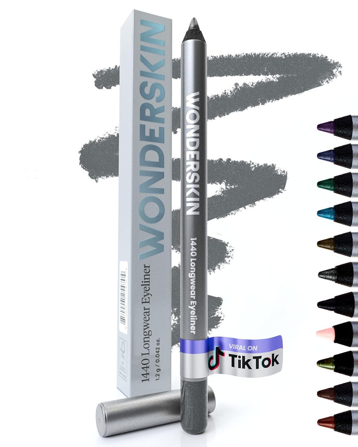 Eyeliner Pencil, 1440 Longwear Deep Black Eyeliner Pencil - Waterproof, Sharpenable & Smudge Proof