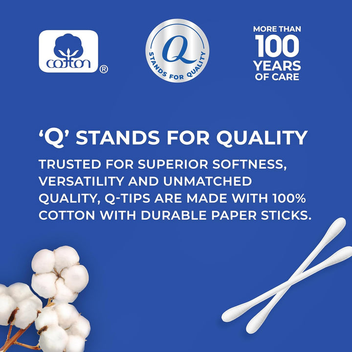 Cotton Swabs, Original, for Home, First Aid and Beauty, 100% Cotton, 750 Count
