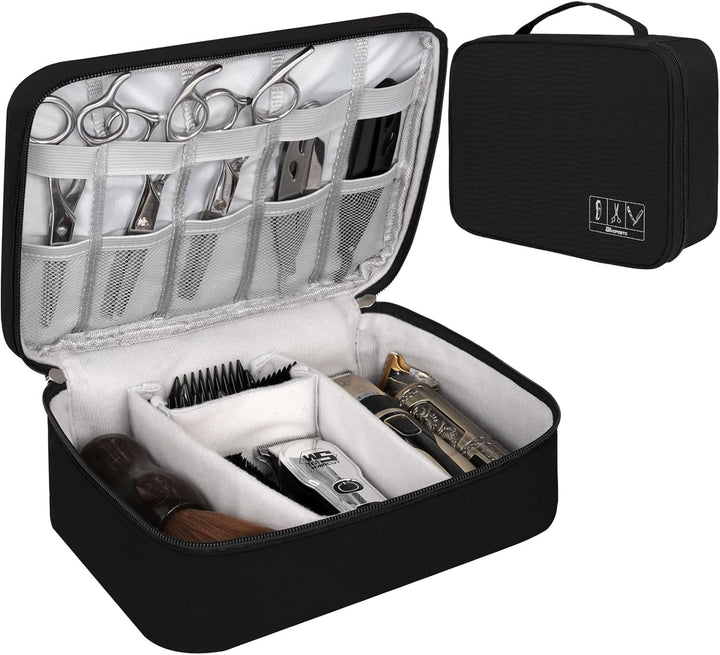 Barber Case Barber Tool Bags Barber Clipper Bag Barber Cases for Clippers and Supplies Professional Barber Accessories Kit Hair Cutting Scissors Storage Bag Shaving Kits (Black)