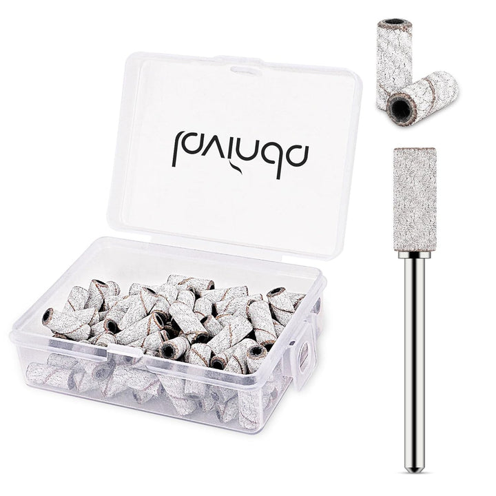 Small Sanding Bands Nail Drill Bit, 80 Piece Extra Fine Sanding Bands for Nail Drill with 3.1Mm Mandrel Bit for Acrylic Nails Gel Removing Shaping Polishing Nail Salon Use (240 Grit, Pink)