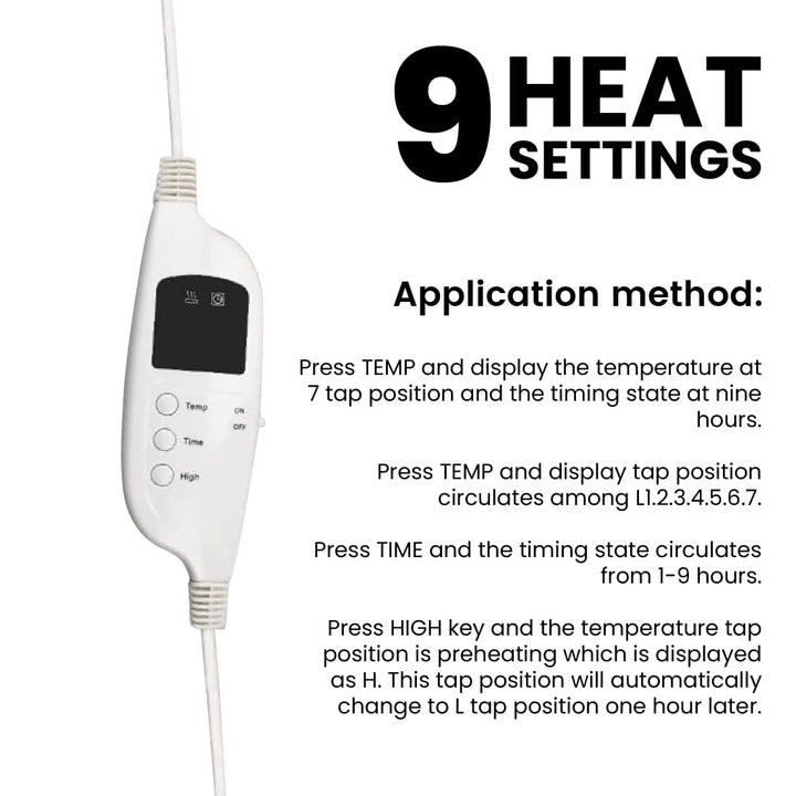 Fleece Massage Table Warmer, Extra Large 31" X 72" Heating Pad with 9 Heat Settings, Rapid Warming, LED Controller, 6' Detachable Power Cord