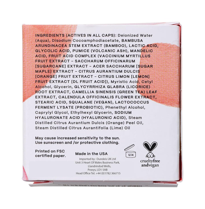 Microdermabrasion Facial - Exfoliating Face Scrub with Glycolic Acid, Mandelic Acid, AHA Complex & Hyaluronic Acid, 2.1 Fl Oz