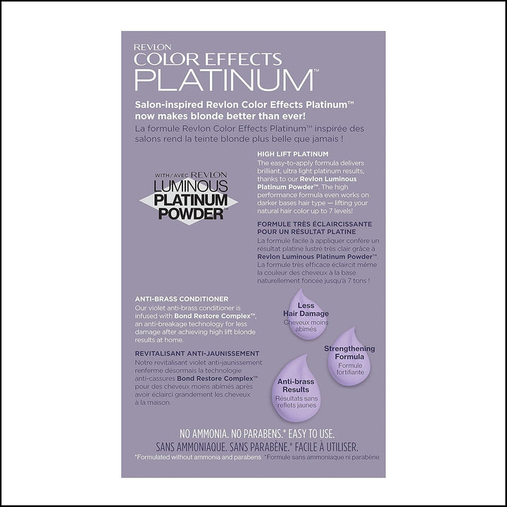 Color Effects Permanent Highlighting Kit, Ammonia & Paraben Free Hair Dye, 60 Platinum, 8 Oz (Pack of 1)