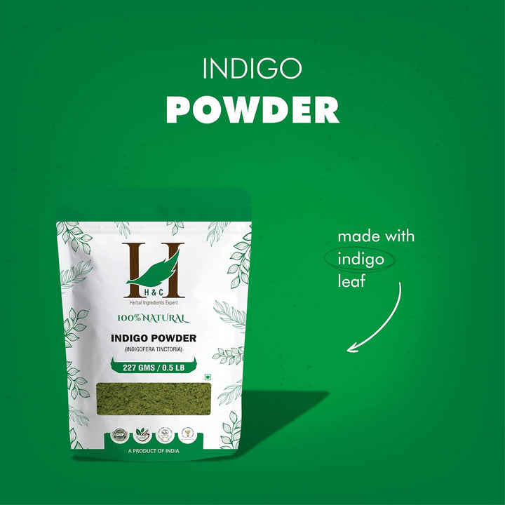 100% Natural Indigo Powder for Hair (227G / (1/2 Lb) / 8 Ounces) Indigofera Tinctoria to Color Your Hair Brown to Black