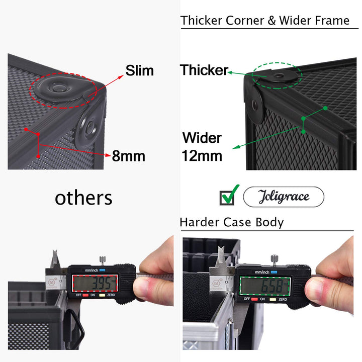 Makeup Train Case Professional Adjustable - 6 Trays Cosmetic Cases Makeup Storage Organizer Box with Lock and Compartments 14 Inch Large Black