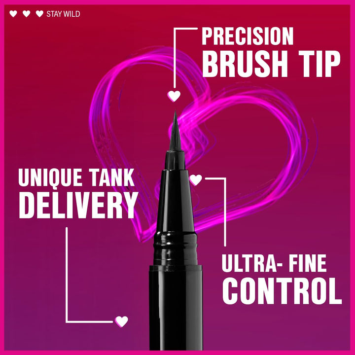 Mega Last Breakup Proof Liquid Eyeliner - Ultra-Fine Brush, Waterproof, 16-Hour Long-Lasting Wear- Cruelty-Free & Vegan - Black