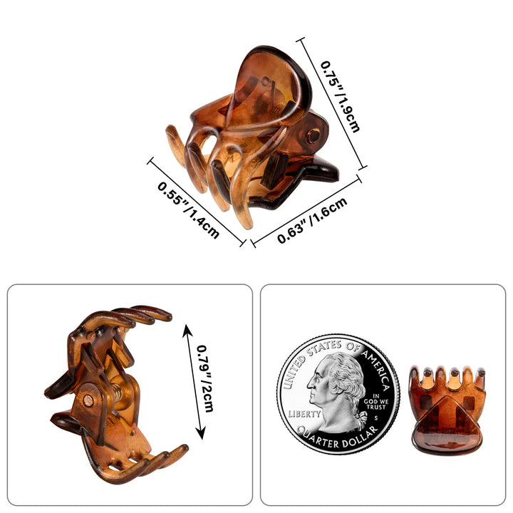 36 Pcs Durable Mini Hair Claw Clips, Great for Design Kids and Adult Hairstyles, Decroation Buns, Pining Bangs, Strong Grip, Multifunction Clamp Clips.(3 Colors)