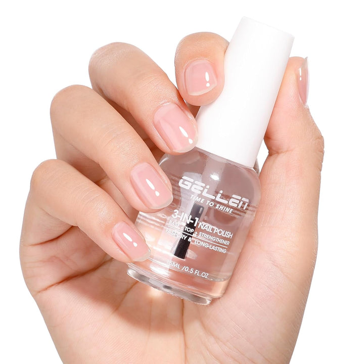 Clear Nail Polish Ridge Filling Base Coat, Nail Strengthener and Growth, Ridge Filler for Nails, Hydrate Strengthen Nourish Damaged Dry Natural Nails, Shea Butter & Vitamin E & Protein Formula