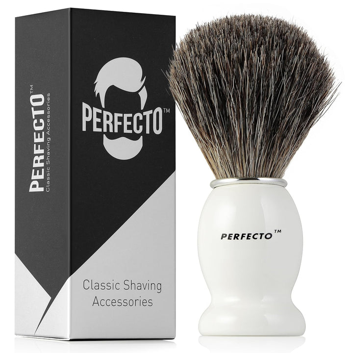100% Pure Badger Shaving Brush-Black Handle- Engineered for the Best Shave of Your Life. For, Safety Razor, Double Edge Razor, Straight Razor or Shaving Razor, Its the Best Badger Brush.