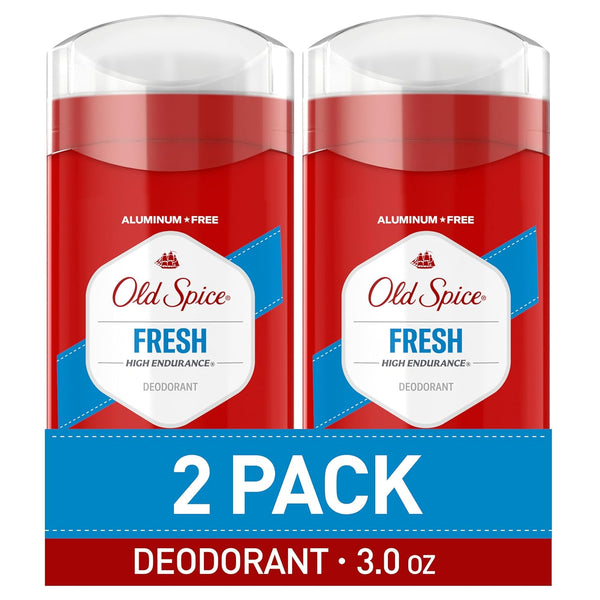 Aluminum Free Deodorant for Men, High Endurance, 24/7 Sweat Defense & Odor Protection, 24/7 Freshness & Lasting Scent, Fresh Scent, 3.0 Oz (Pack of 2)