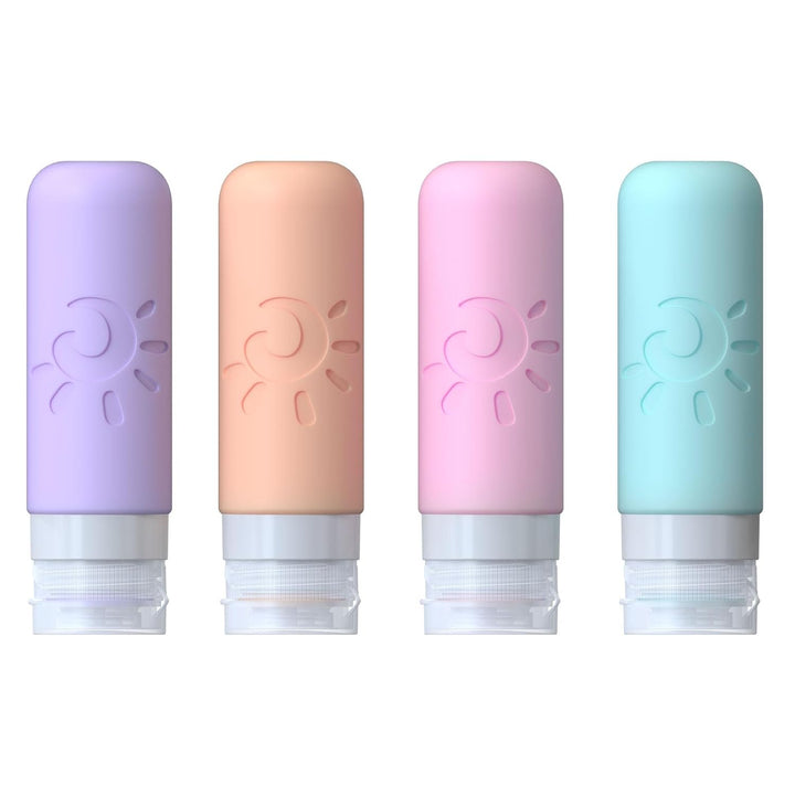 Travel Bottles for Toiletries, TSA Approved Travel Containers 3Oz Leak Proof Travel Tubs Refillable Liquid Travel Accessories for Shampoo Conditioner Lotion Body Wash(Multicolored C)