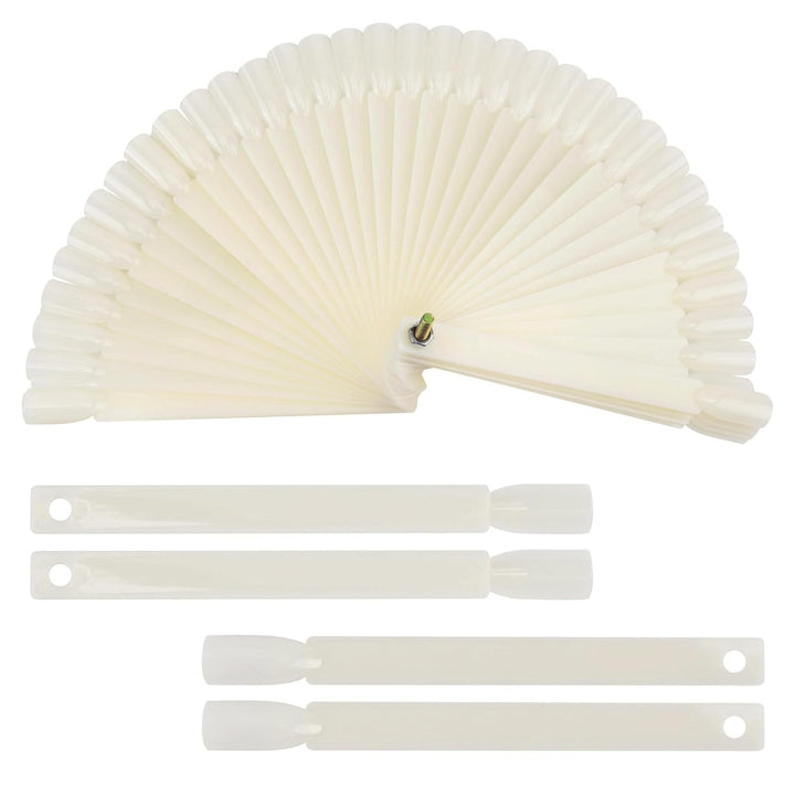 200 Pieces Clear Square Nail Tips Color Display Swatches with Metal Screw Holder Fan Shaped Plastic Sample Stick