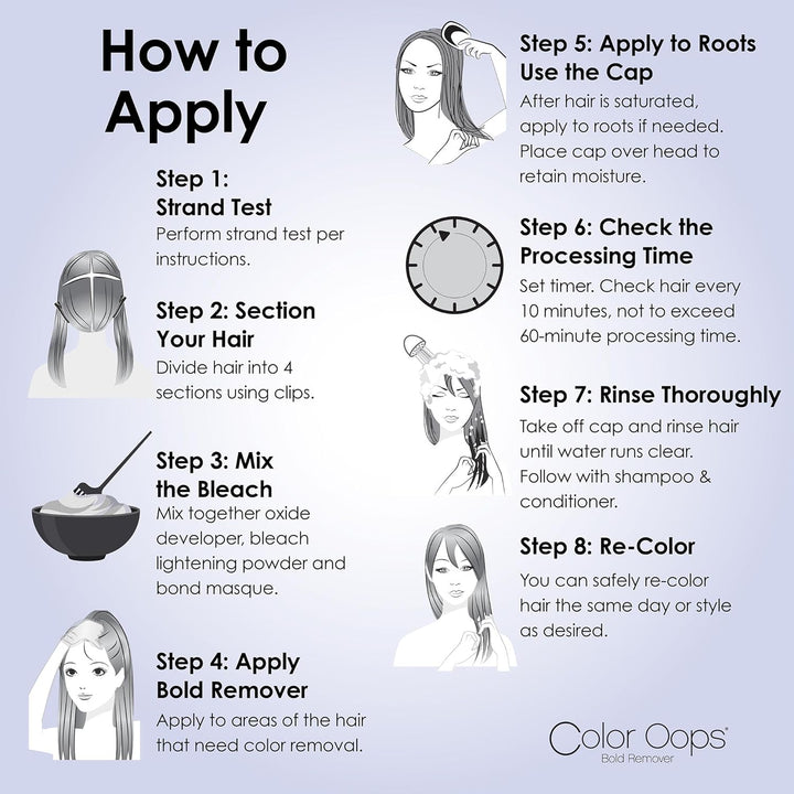 Bold Remover, 2 Applications, Hair Dye Remover Safely Removes Direct Dyes and Semi Permanent Hair Color, Recolor the Same Day, Vegan & Cruelty Free