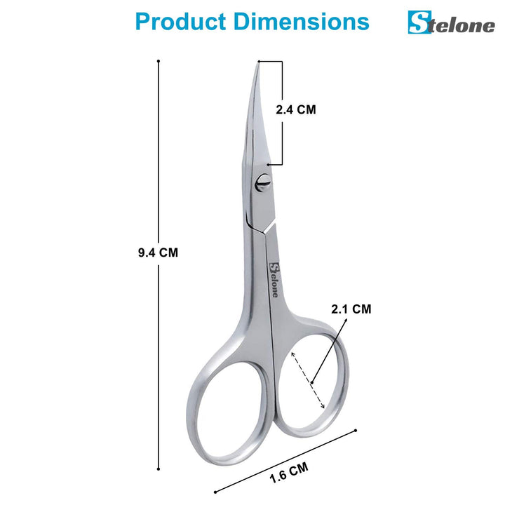 Multi Purpose Eyebrow Scissors Stainless Steel Curved Blade Cuticle Scissors for Manicure and Cosmetic, Brow Scissors for Facial Hair & Eyelash Trimming