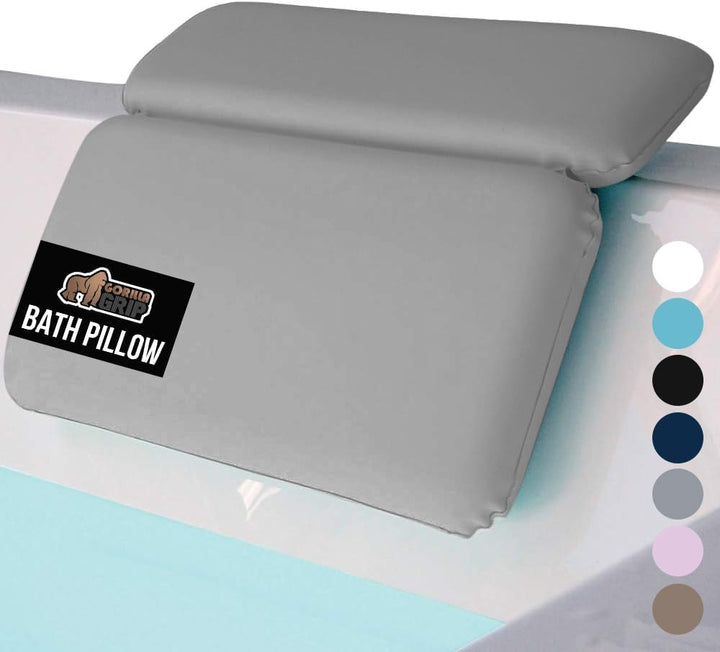 Bath Pillow for Tub, Improved Suction Cups, Luxury Bathtub Pillows, Headrest for Neck and Back Support, Relaxing Home Spa, Hot Tubs and Bathroom Essentials, Gifts for Women, 2 Panel White