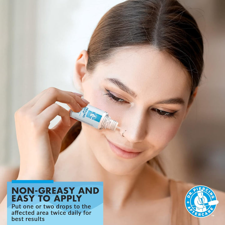 Keloid Drops – Non-Greasy Saline Solution for Keloid Bump Removal for Piercings - May Reduce Appearance of Nose Piercing Bump, Nose Ear Lip Belly (15 Ml)