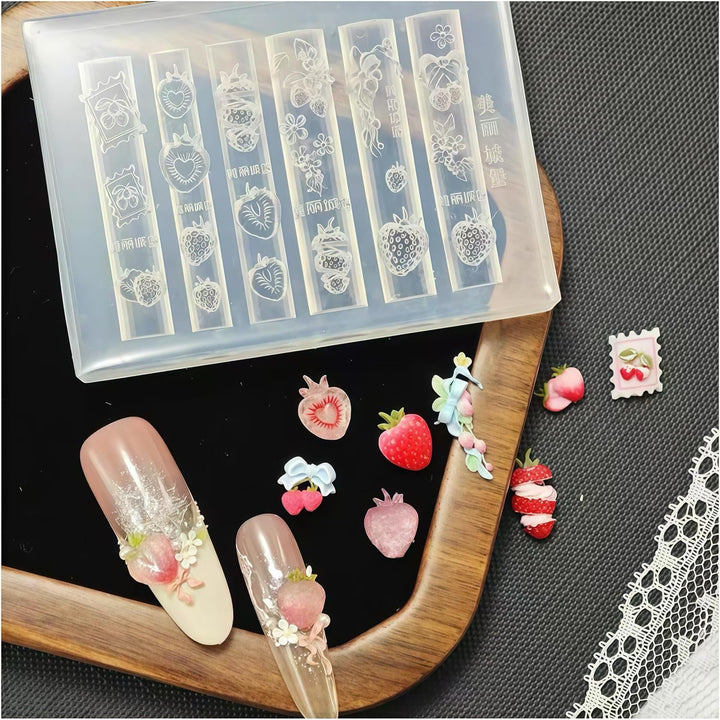 3D Cream Nail Mold Silicone Tools Lace Nails Charms Resin Molds Art for Accessories Supplies