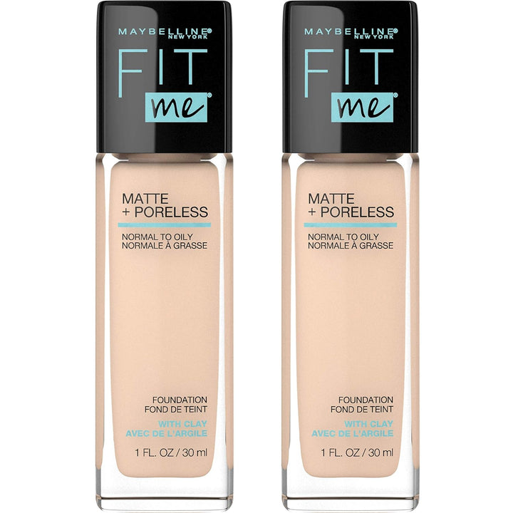 Fit Me Matte + Poreless Liquid Oil-Free Foundation Makeup, Classic Ivory, 1 Count (Packaging May Vary)