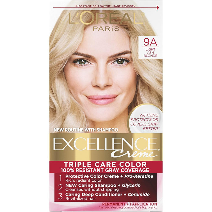 Excellence Crème Permanent Hair Dye, Triple Care Hair Color with Pro-Keratine Complex for 100% Gray Hair Coverage, 4 Dark Brown, 1 Kit