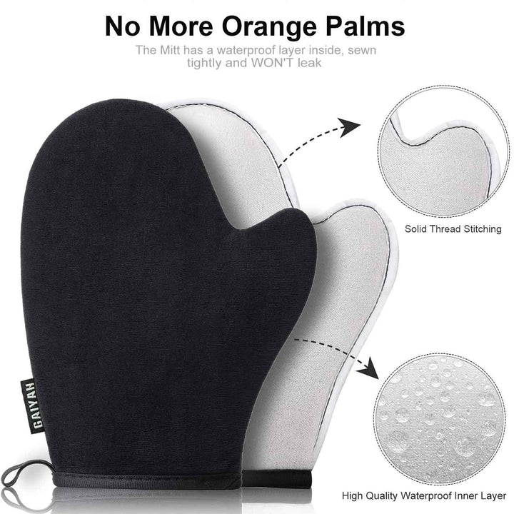 3 in 1 Self Tanning Mitts Self Tanner Mitt Applicator Kit - Tanning Glove for Self Tan Mitt, Tanning Brush for Self Tan Brush Back Tanning Applicator Kabuki Body Brush Self Tanner Back Applicator