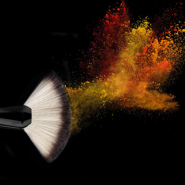 Fan Makeup Brush,  Professional Highlighting Make up Brush Blush Bronzer Cheekbones Brush, Single Large Soft & Dense Face Blush Powder Foundation Brushes Make up Tool, Black