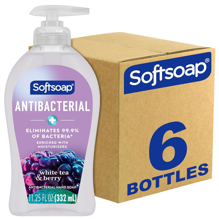 44571 Antibacterial Hand Soap, Crisp Clean, 11 1/4 Oz Pump Bottle, 6/Carton