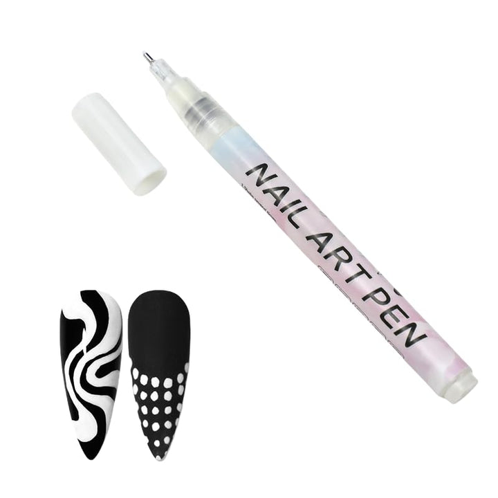 Nail Polish Pens Quick Dry, 1 PCS Nail Art Pen, Nail Art Markers, Acrylic Paint Pens, Nail Pencil, DIY Drawing Painting Liner Pen, Nail Design for Nails DIY French Manicure (White)