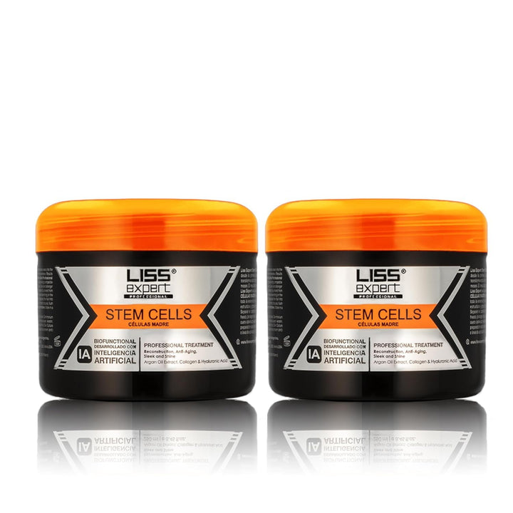 Liss Expert Stem Cells Smoothing Treatment – Organic Keratin & Argan Oil – Nanoplasty for Frizz-Free Repair & Shine – Professional Straightening - ONE Shoulder Length Application