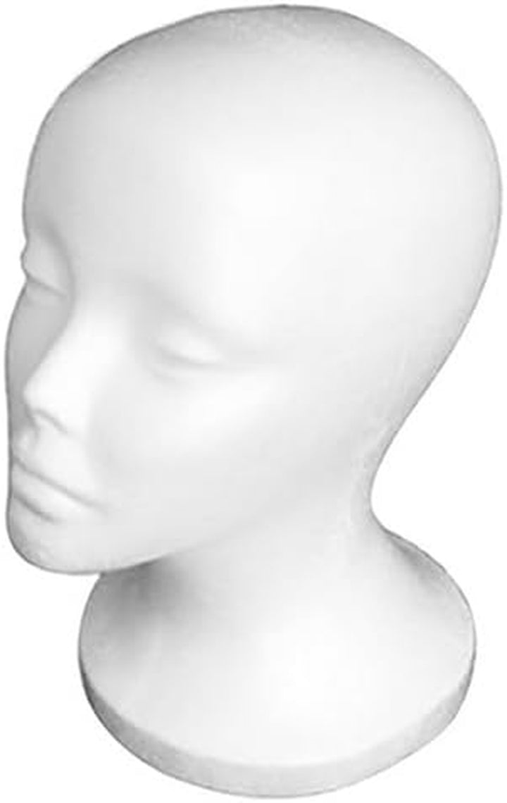Male Head Model, Foam Mannequin, Head Model Wig Hair Hat Display Foam Mannequin Manikin White (Style 3)
