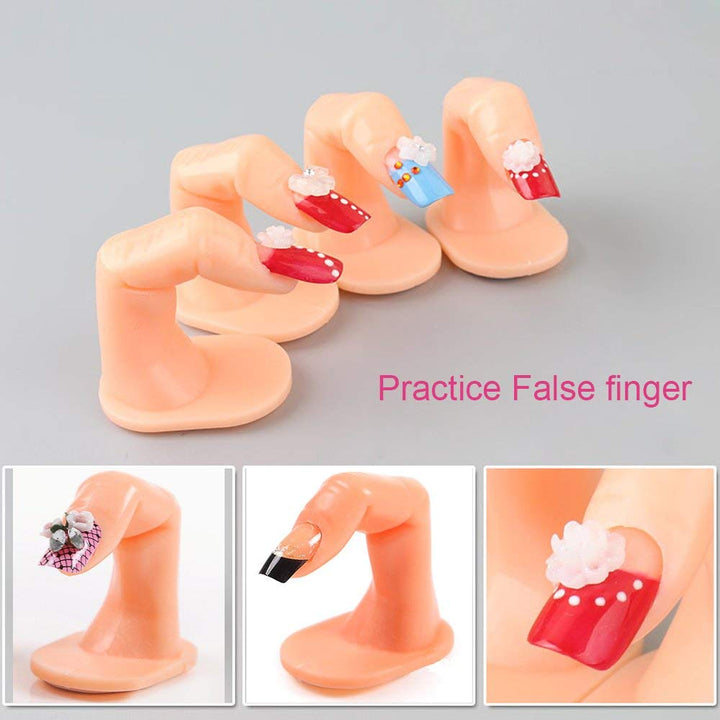 Practice Finger Nail Art Practice Finger Plastic Fake Fingers with Nails for Hand Nail Art Training Display Decoration Tools (10 Pcs)