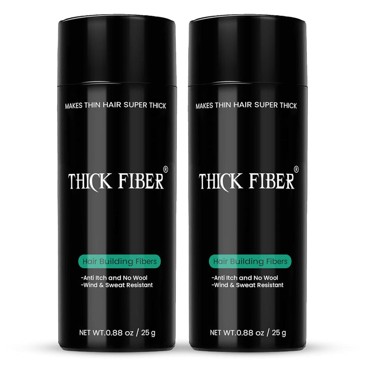 Hair Fibers for Thinning Hair & Bald Spots (BLACK) - 25G Bottle - Conceals Hair Loss in Seconds - Hair Powder for Women & Men