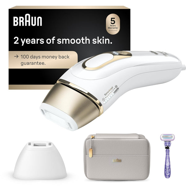IPL Silk·Expert Pro 5 PL5157 Latest Generation IPL, Permanent Visible Hair Reduction, Holiday Gifts for Women and Men, At-Home Hair Removal System with Soft Pouch and Precision Head