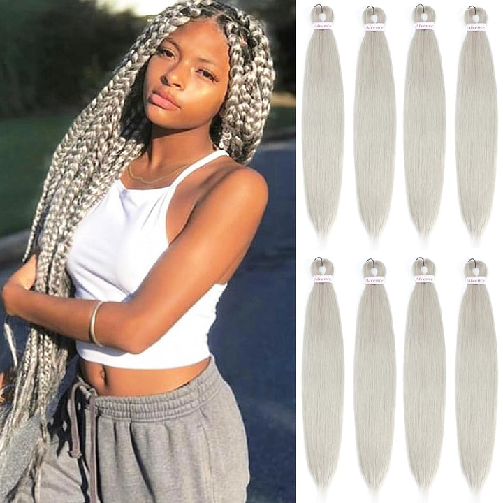 Purple Braiding Hair Pre Stretched Long Braid 30 Inch 2 Packs Professional Braiding Hair Extensions Synthetic Crochet Twist Braids (30 Inch, Purple)