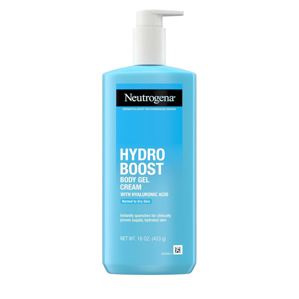 Hydro Boost Body Gel Cream, Hydrating Body Lotion with Hyaluronic Acid for Normal to Dry Skin, Lightweight Fragrance-Free Hyaluronic Acid Moisturizer, 16 OZ