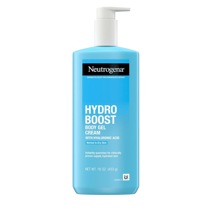 Hydro Boost Body Gel Cream, Hydrating Body Lotion with Hyaluronic Acid for Normal to Dry Skin, Lightweight Fragrance-Free Hyaluronic Acid Moisturizer, 16 OZ