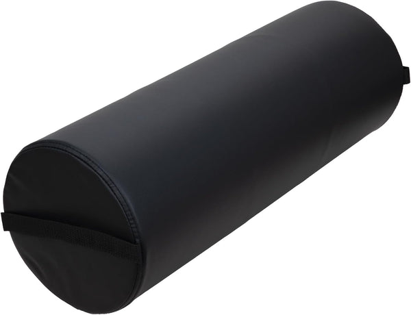Jumbo Full round Bolster Pillow, Black, Oil and Stain-Resistant, for Massage and Yoga, 9” R X 26” L