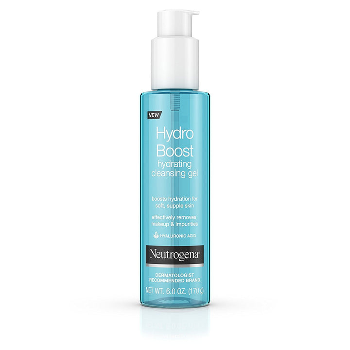 Hydro Boost Hydrating Face Wash & Makeup Remover, Gentle Facial Cleanser Gel with Hyaluronic Acid, Locks Moisture for Soft Supple Skin, Hypoallergenic, Oil-Free, Soap-Free, 7.8 Fl Oz
