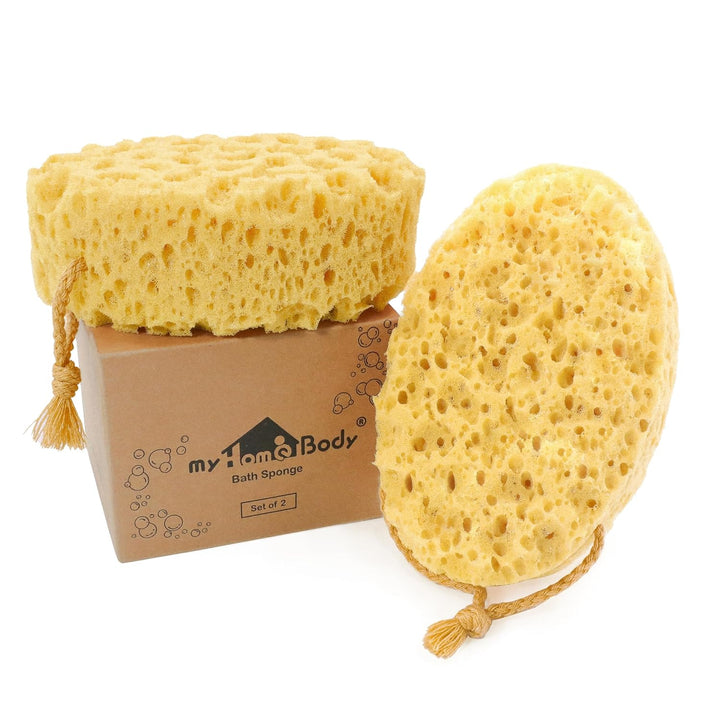 Bath Sponge, Foam Loofah, Body Scrubber for Bathing, Exfoliating Shower Pouf for Shower – Large Size, Lots of Lather, Curvy, 3 Pack