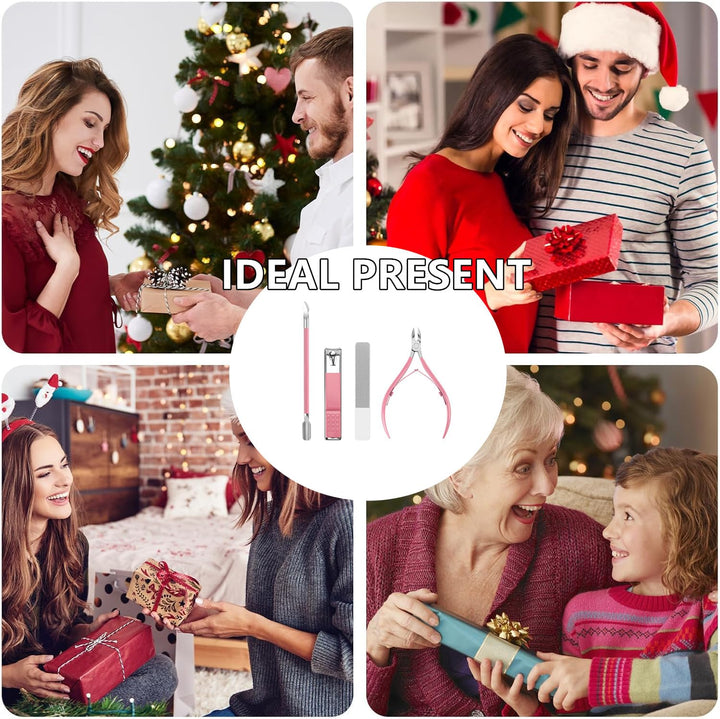 Nail Clippers Set Women Manicure Kit Nail Cuticle Kit with Nail Clippers Nail Cuticle Trimmer Pusher Glass Nail File Nail and Cuticle Care Kit Travel Nail Set Manicure Tools Cuticle Set with Case