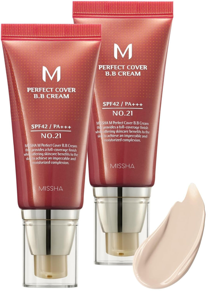M Perfect Cover BB Cream No.23 Natural Beige -Light/Medium with Cool/Neutral Undertone SPF 42 PA +++ 1.69 Fl Oz - Tinted Moisturizer for Face with SPF